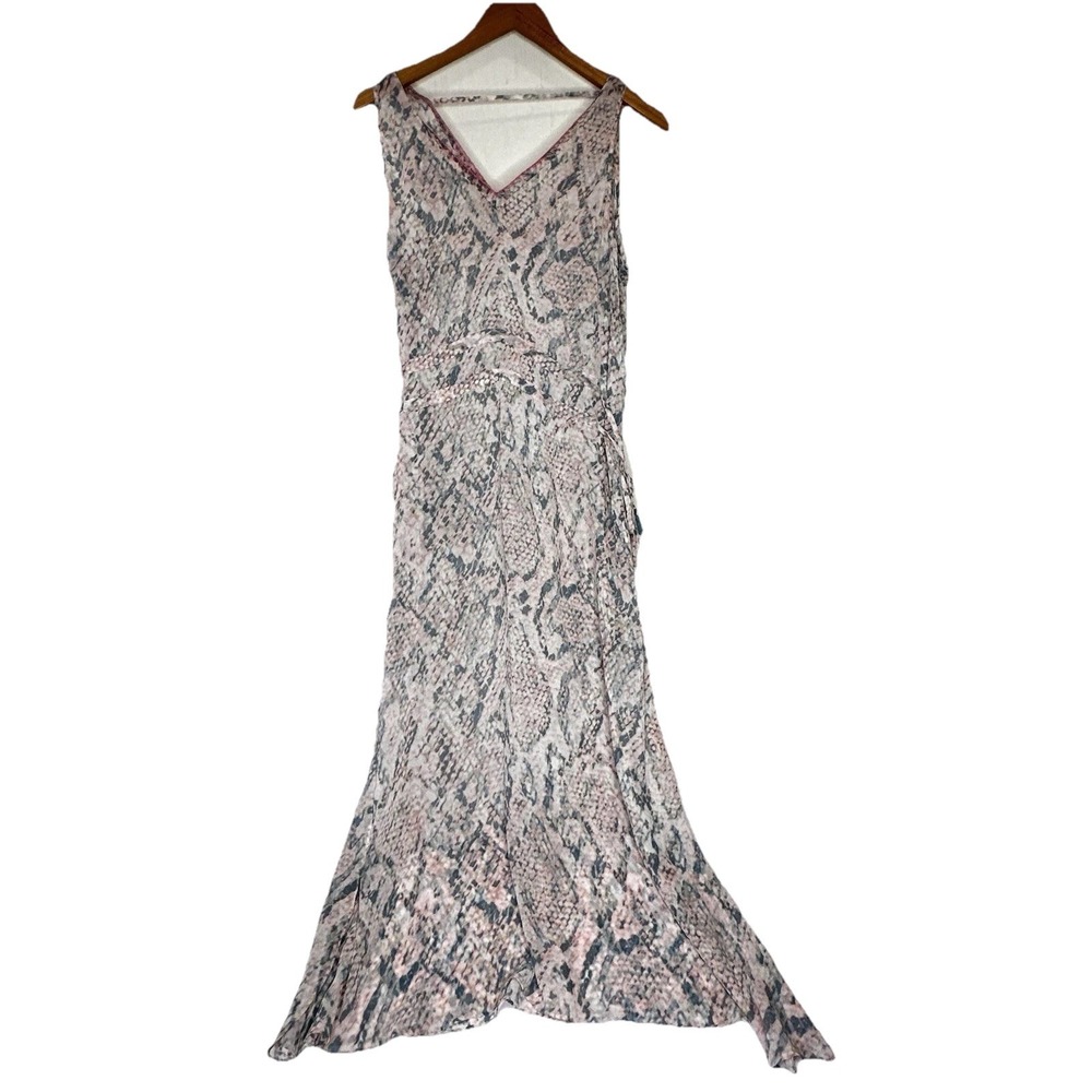 Ramy Brook Cover Up Size Medium Maxi Print V Neck Side Tie Slit Swim